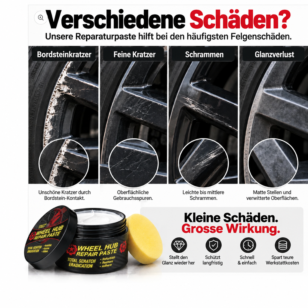 Wheelmend - Ohne Werkstatt, ohne Stress Felgenkratzer selbst in Minuten auspolieren